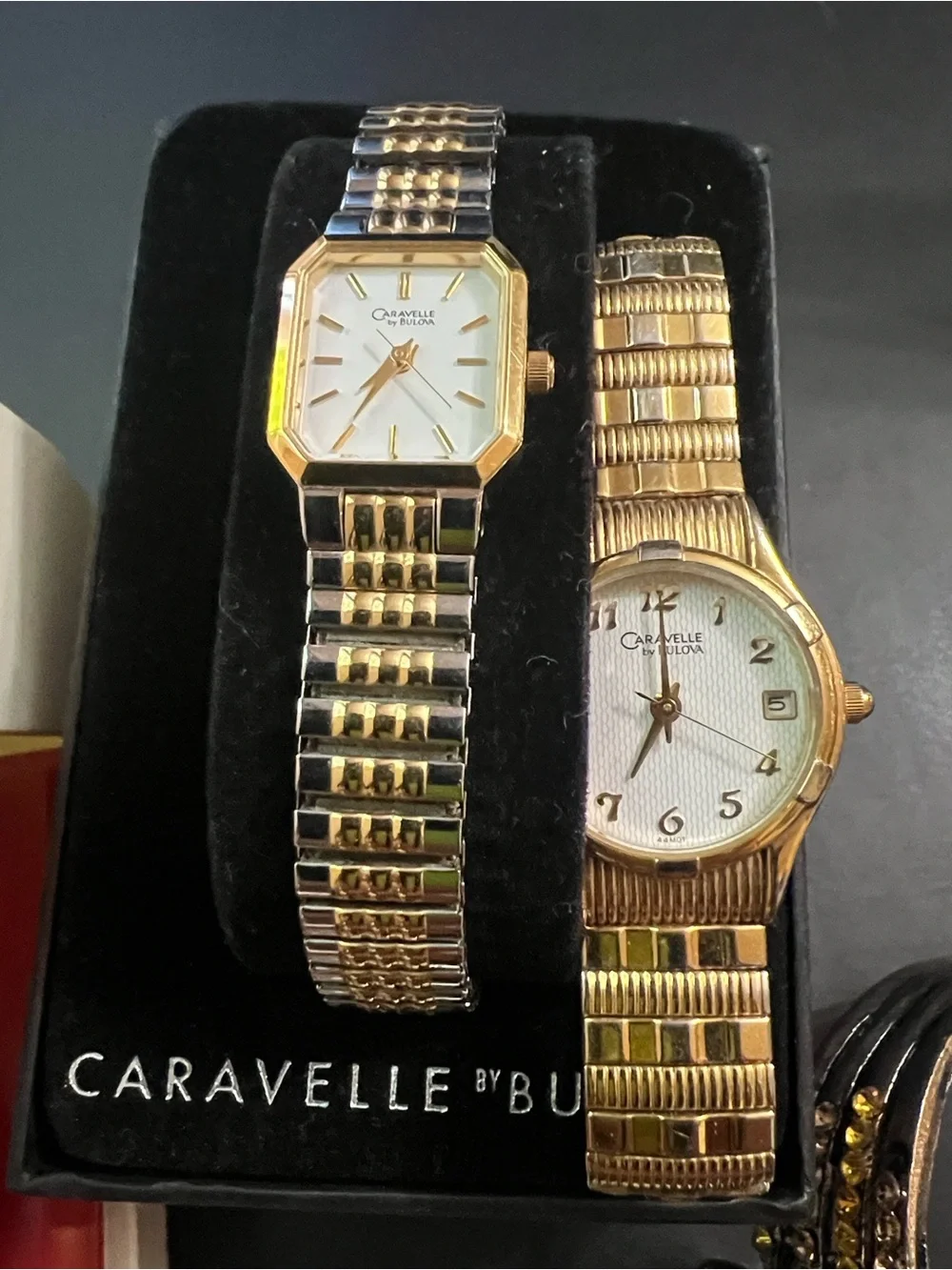 Casio  and Bulova watches Two-Tone Gold and Silver Bracelet Watch